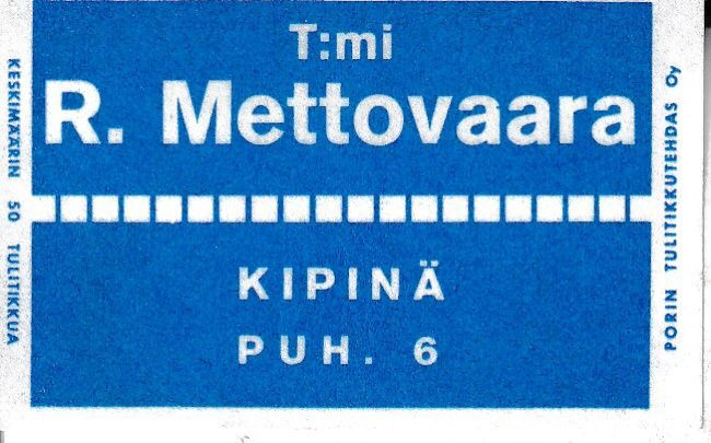 Kipinä, T:mi R. Mettovaara, s97