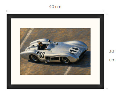 Uusi Juan Manuel Fangio art print kehystetty 30 cm x 40 cm