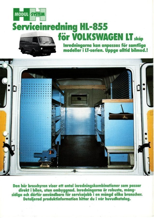 VW LT kalustus -esite 80-luvun puolivälistä