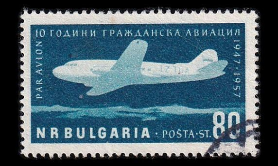 Bulgaria 1027 o Siviili-ilmailu 10v (1957)