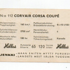 Purkkakuva Hellas  AUTOSARJA n:o 112 CORVAIR CORSA COUPE - pikkukuva 2