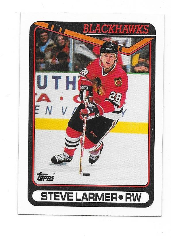 1990-91 Topps #56 Steve Larmer Chicago Blackhawks