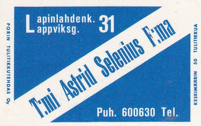 T:mi Astrid Selenius F:ma, Lapinlahden. 31   . s49
