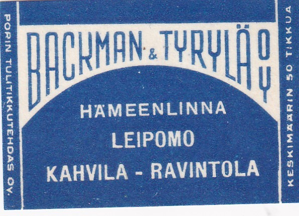 Hämeenlinna, Backman & Tyrylä Oy   b589