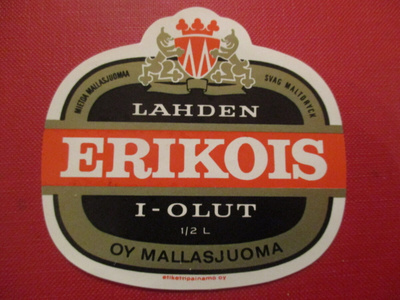 VANHA OLUTETIKETTI - LAHDEN ERIKOIS 1 OLUT  (K14-S45)