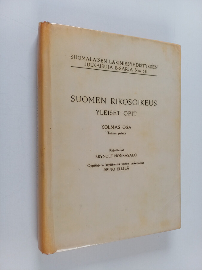 Brynolf Honkasalo : Suomen rikosoikeus : yleiset opit 3