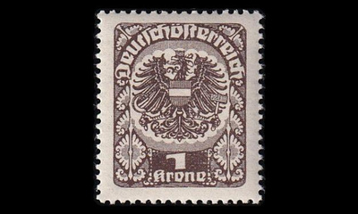 Itävalta 313xb ** Vaakuna 1 Kr mustanruskea (1920)