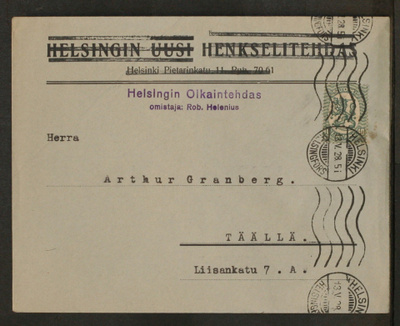 # 23562 # Paikallispainotuote Helsinki - 1928 - M-27 40p