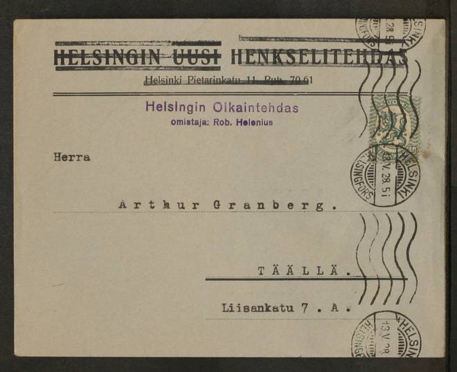 # 23562 # Paikallispainotuote Helsinki - 1928 - M-27 40p