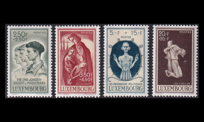 Luxemburg 399-402 ** Caritas sodan uhrit (1946)
