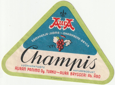 VANHA JUOMAETIKETTI - CHAMPIS TURKU (K11-S58)