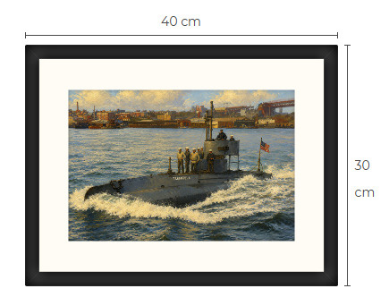 Uusi Sukellusvene art print kehystetty 30 cm x 40 cm