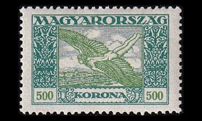 Unkari 384 ** Lentoposti 500 Kr (1924)