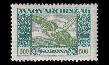 Unkari 384 ** Lentoposti 500 Kr (1924)