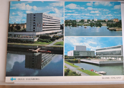 Oulu, kolmikuva, kuvattu rannasta päin, kulkenut1983