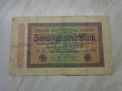 Saksa 20 000 Mark 1923 seteli