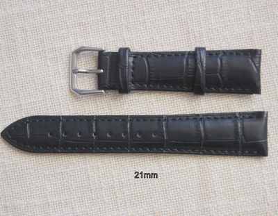 21mm nahkaranneke - musta