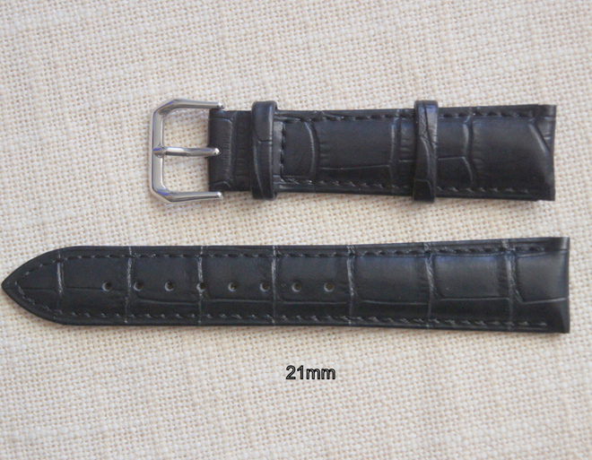 21mm nahkaranneke - musta