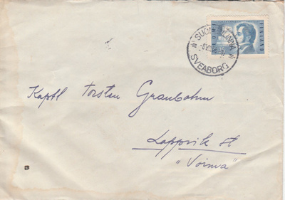 Postileima Suomenlinna 6.8.1955 Lappvikiin