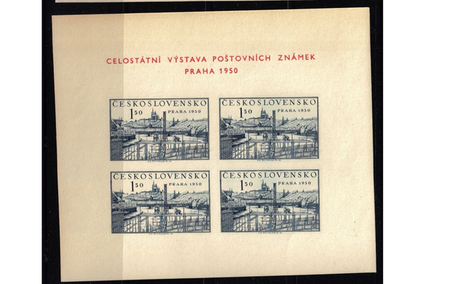 Tsekkoslovakia 1950 pm-näyttely blokki **