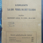 LISÄLEHTI SALON PUHELINLUETTELOON 1959 - pikkukuva 1