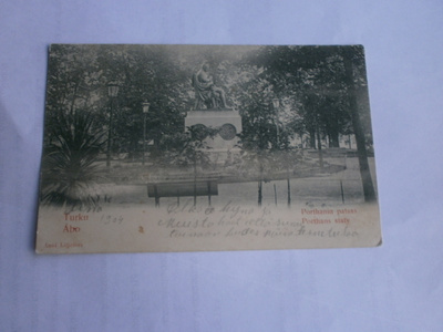 Turku, Porthanin patsas, vanha mv kortti, p. 1904
