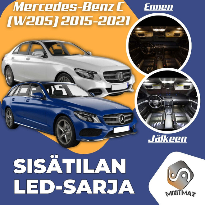Mercedes-Benz C (W205) Sisätilan LED-sarja 13-os