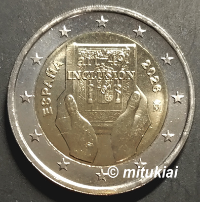 Espanja 2 euro 2026 juhlaraha Inclusion, UNC