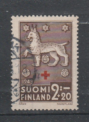 Suomi 1943, PR merkki 2+20 , leimattu