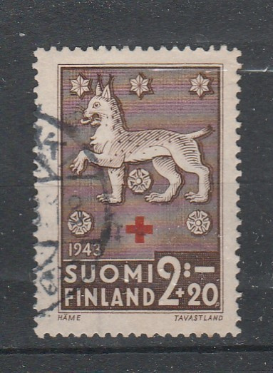 Suomi 1943, PR merkki 2+20  , leimattu