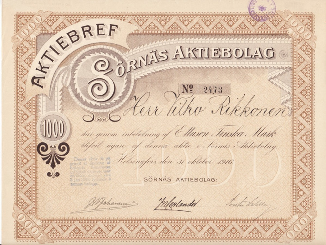OKK 1916 Sörnäs Ab pörssi, Helsinki