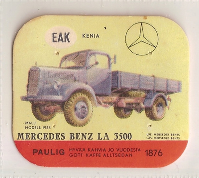 Mercedes benz LA 3500 Paulig kahvilappu kahvikuva