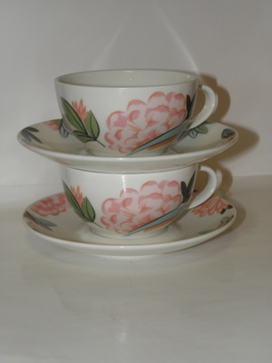 Arabia DOMINO CHINA teekuppi+alusl.+lautanen 21 cm, 1 setti