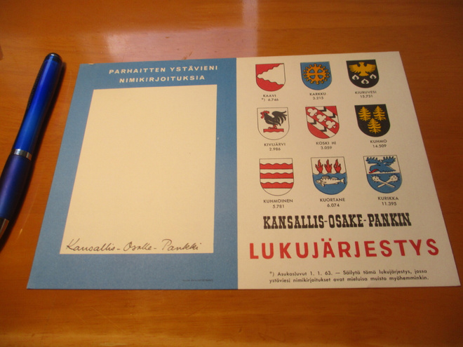 KOP lukujärjestys n 1963 *