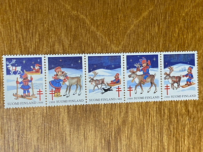 JOULUMERKKI 1986 PORO JA TONTTU RIVILÖ**