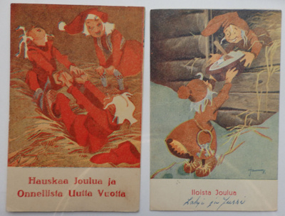 2 kpl Sotilaspostikortteja, Poika Vesanto