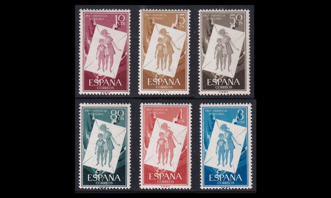 Espanja 1097-102 ** Tuki Unkarin nuorille (1956)