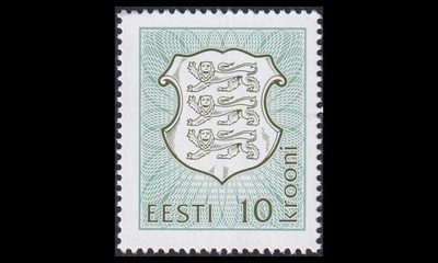Eesti 206b ** Iso Vaakuna turkoosi/oliivi (1993)
