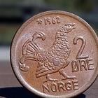 Norja 2 Ore 1962. Halkaisija - 19 mm. - pikkukuva 1