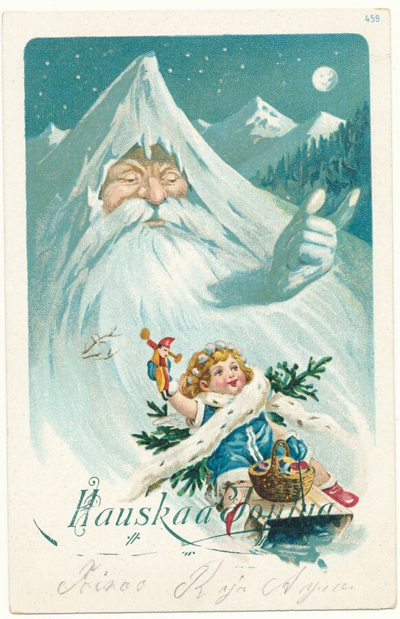 Lapsi ja Pakkasukko - vanha Carte Postale