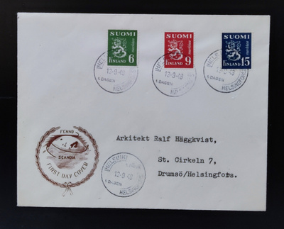 1948 FDC Leijonamerkit