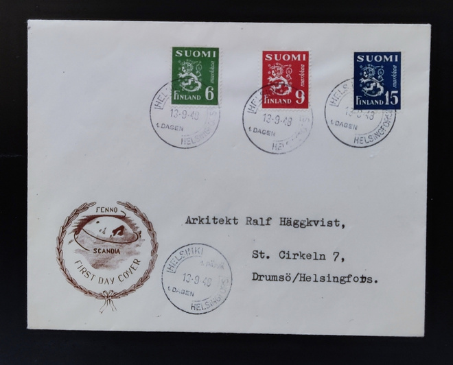 1948 FDC Leijonamerkit