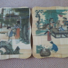 Vintage japanilainen puuteline, jossa kuusi kuppialustaa - pikkukuva 5