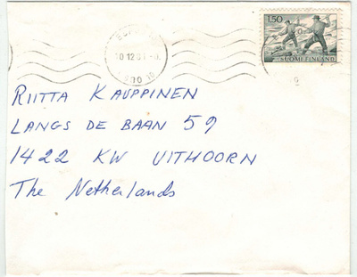 M63 1963  1,50 mk tukinuittaja kirje Hollantiin