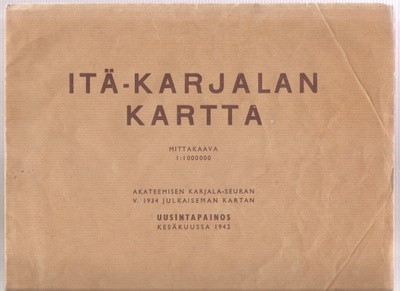 Itä-Karjalan kartta 1941 1:1.000.000 AKS:n 1934 kartan mukaa