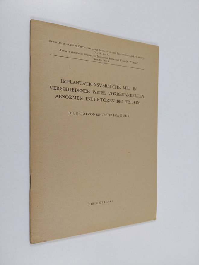 Taina Kuusi ym. : Implantationsversuche mit in verschiede...