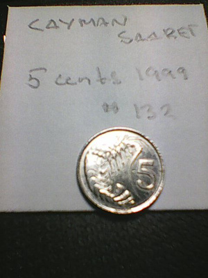 Cayman saaret 5 cents 1999km#132