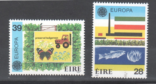 Irlanti 1986 europa merkit postituoreena.