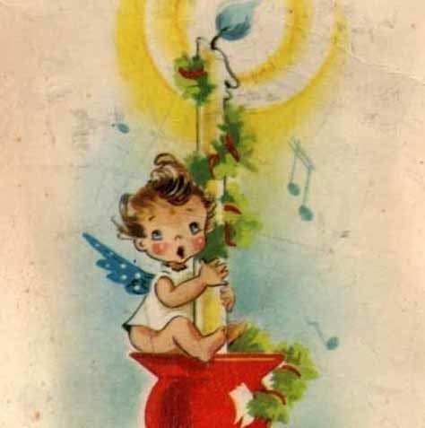 ENKELI / Enkelivauva kiipeilee kynttilässä. 1950-l.
