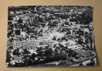 Kouvola, ilmakuvapk, keskustaa, tori, T:mi Karhumäki, ei p.